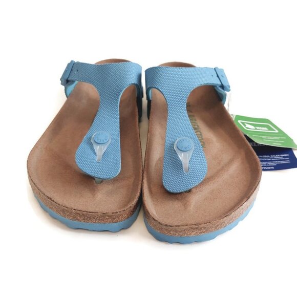 Birkenstock Womens Size 7 Gizeh Canvas Vegan Sandals EU 38 Sky Blue Regular Fit - Picture 6 of 11